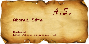 Abonyi Sára névjegykártya