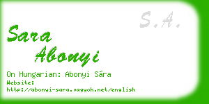 sara abonyi business card